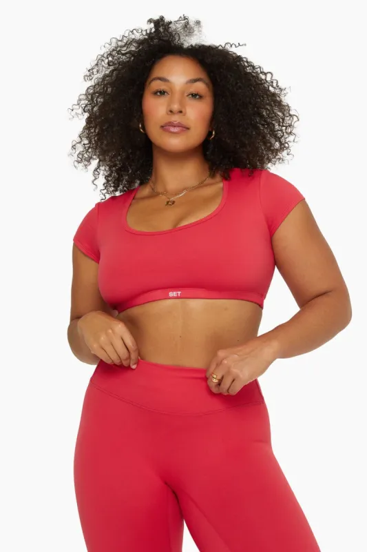 FORMCLOUD™ CAP SLEEVE SCOOP BRA - SPICY sold by SETactive