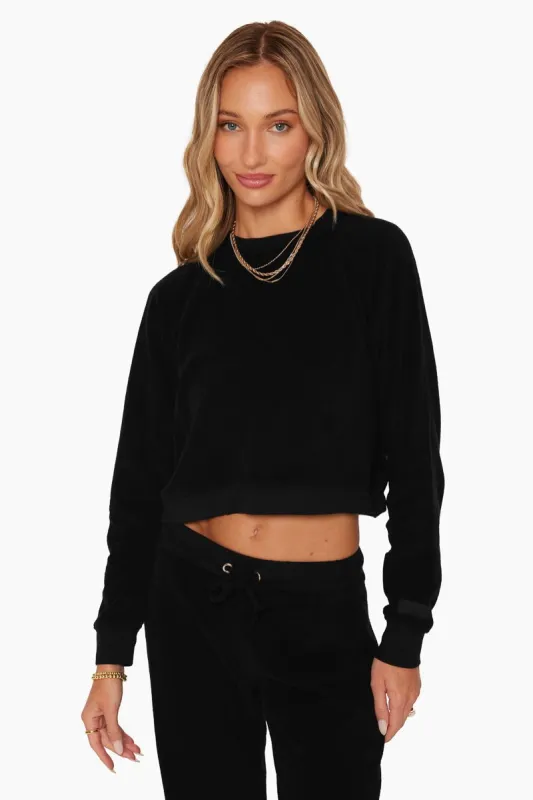 TERRY CROPPED CREWNECK - ONYX sold by SETactive