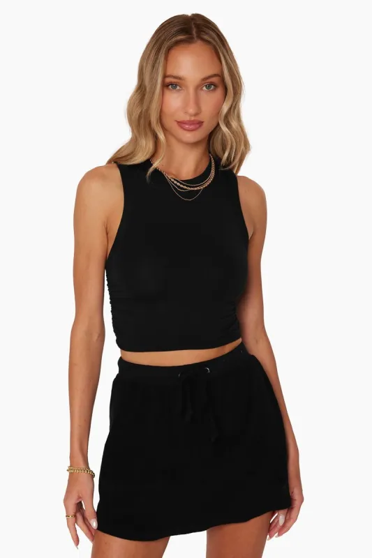 COTTON JERSEY HIGH NECK TANK - ONYX sold by SETactive