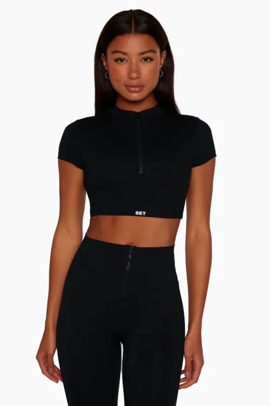 SPORTBODY® MOCK ZIP BRA - ONYX sold by SETactive