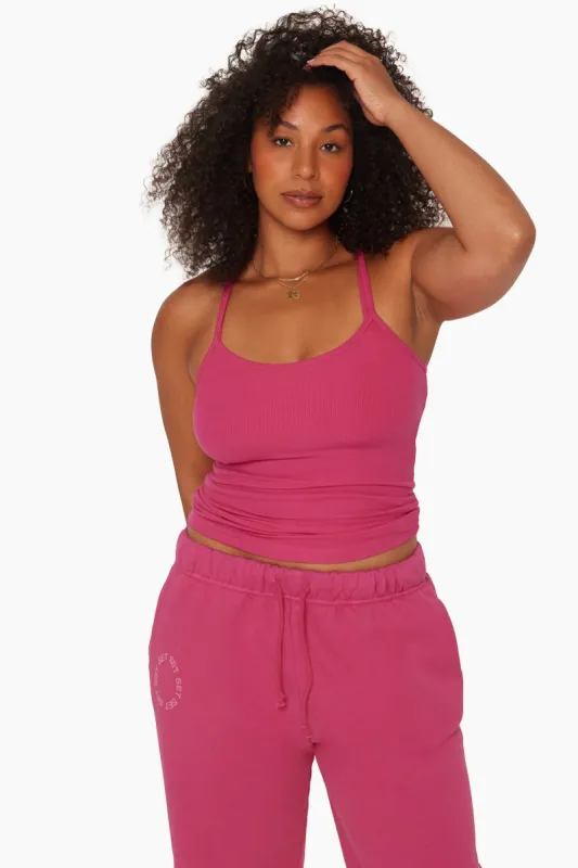 RIBBED SCOOP RACER TANK - RAZZLE sold by SETactive