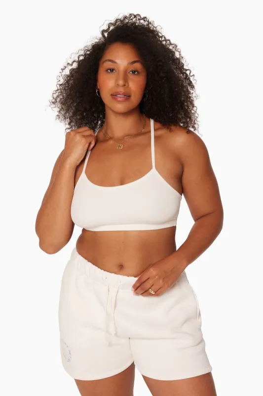 RIBBED RACER BRALETTE - BLANC made by SETactive