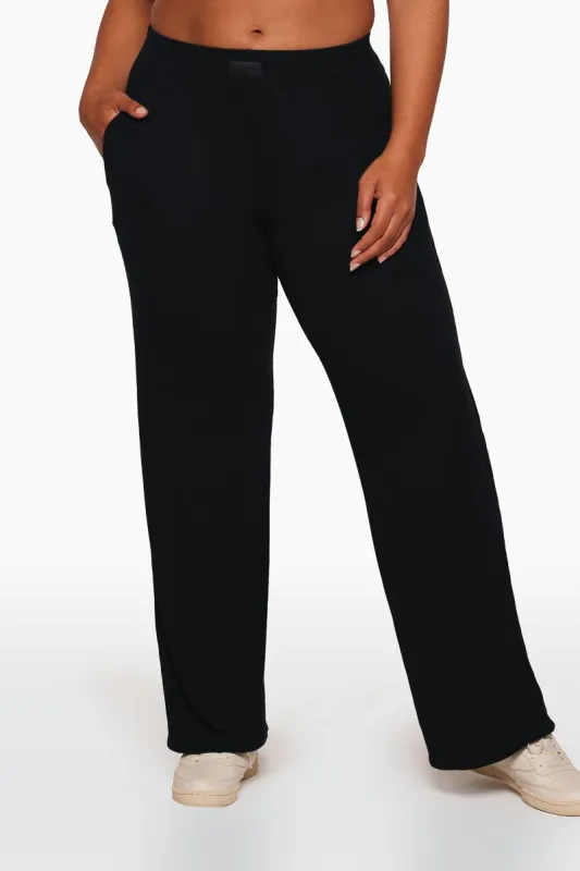 RIBBED WIDE LEG PANTS - ONYX sold by SETactive