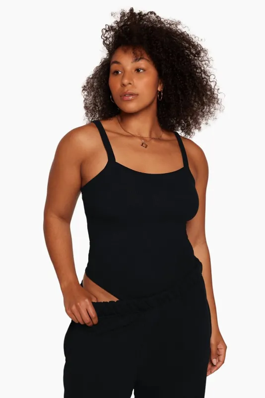 RIBBED SCOOP BODYSUIT - ONYX sold by SETactive