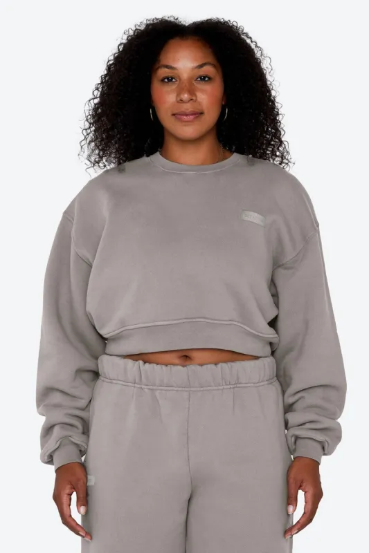 CROPPED CREWNECK - STONE sold by SETactive