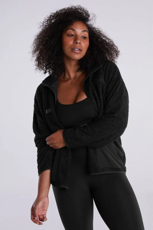 FLEECE BOYFRIEND JACKET - ONYX sold by SETactive