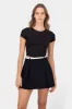 Top de doble tela con manga corta lisa sold by Shasa