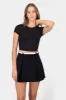 Top de doble tela con manga corta lisa sold by Shasa