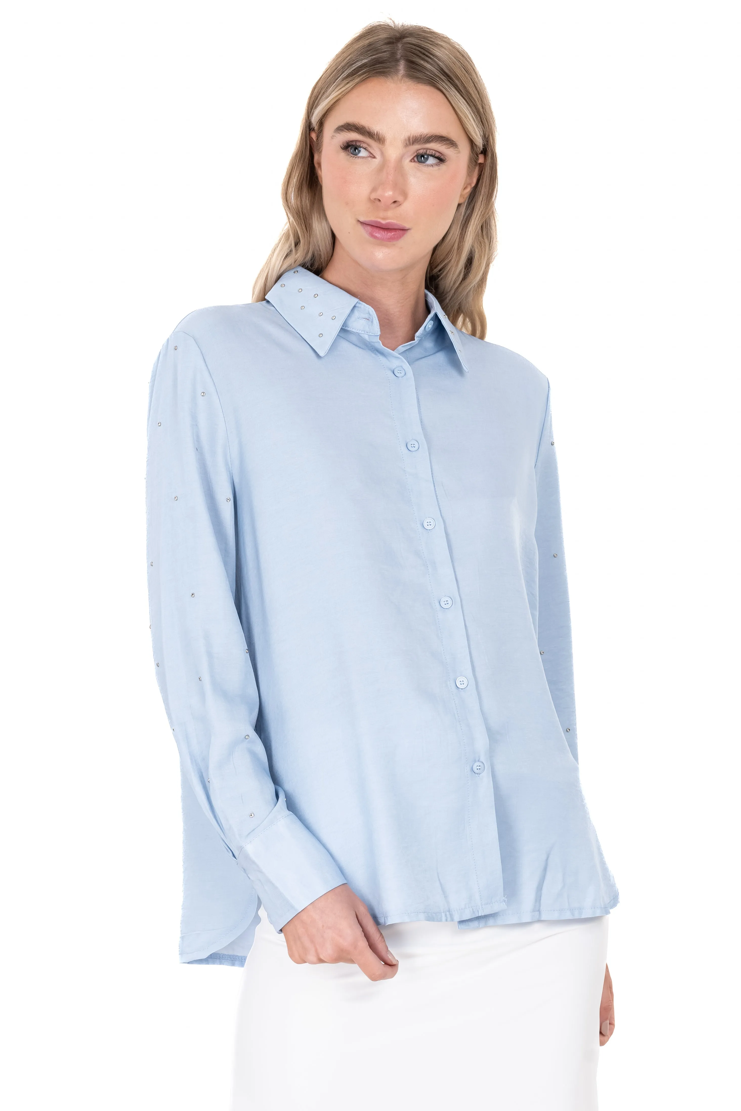 Camisa brillos mangas lisa sold by Shasa