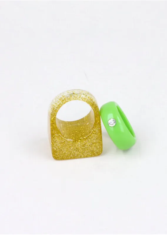 Set 2 Anillos Glitter sold by Shasa
