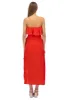 Vestido strapless con olanes sold by Shasa