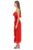 Vestido strapless con olanes sold by Shasa