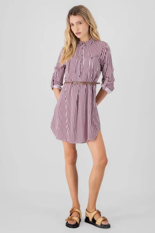 Vestido Mini Camisero Estampado Rayas sold by Shasa