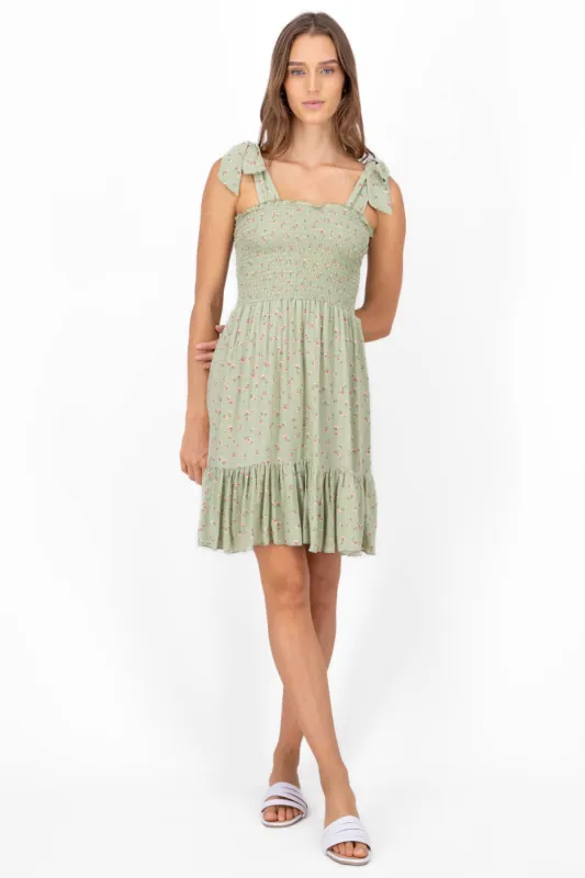 Vestido midi detalle smock sold by Shasa