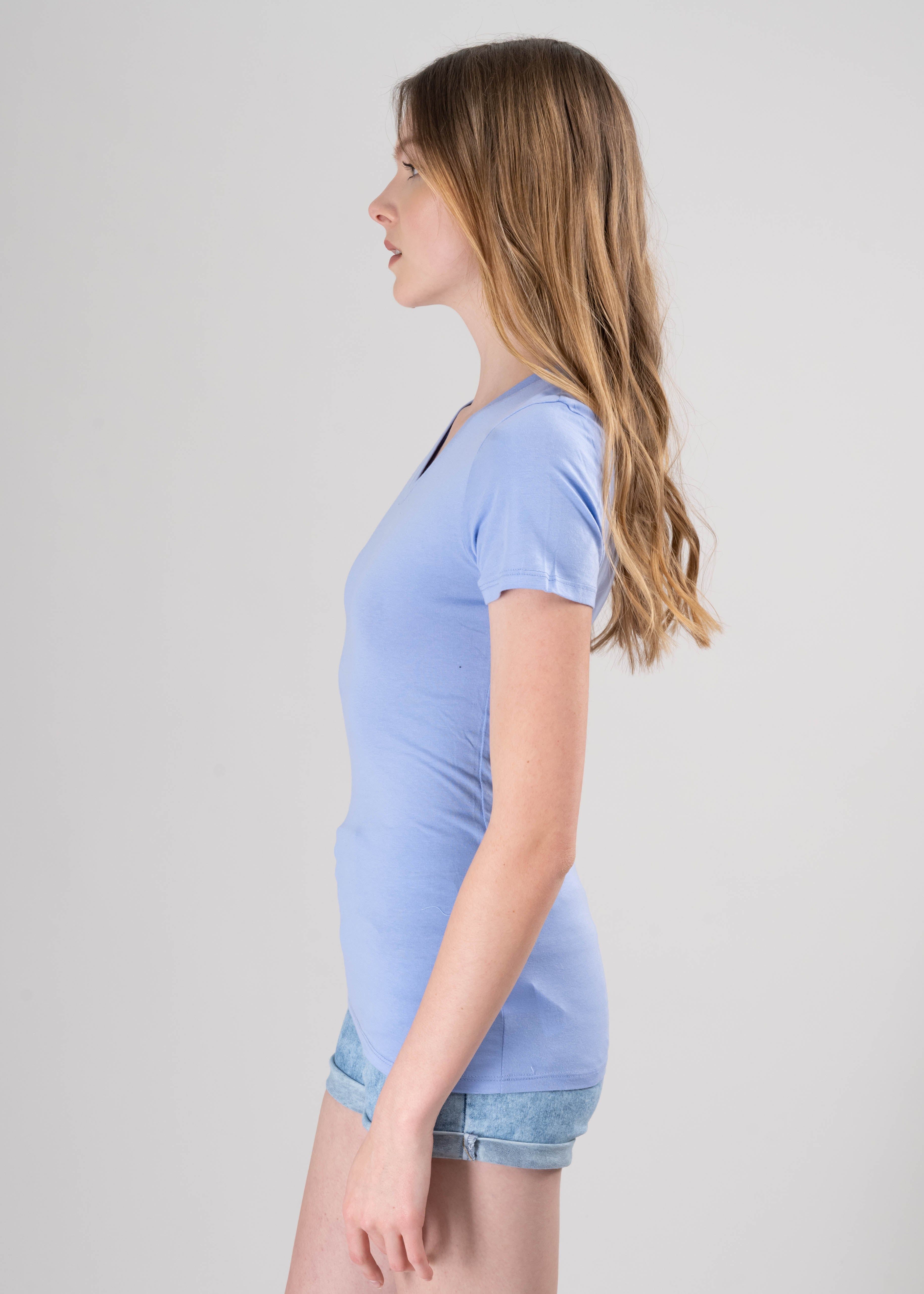 Playera manga corta escote v liso sold by Shasa product image thumbnail 3