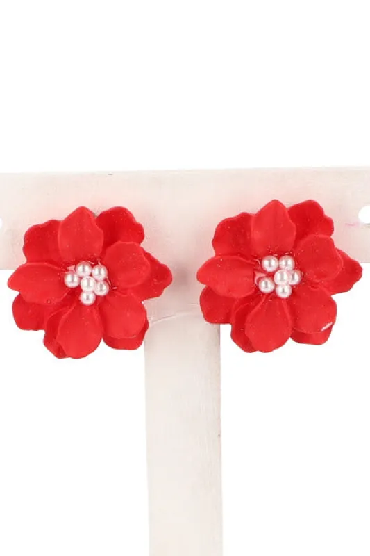 Aretes studs flores sold by Shasa