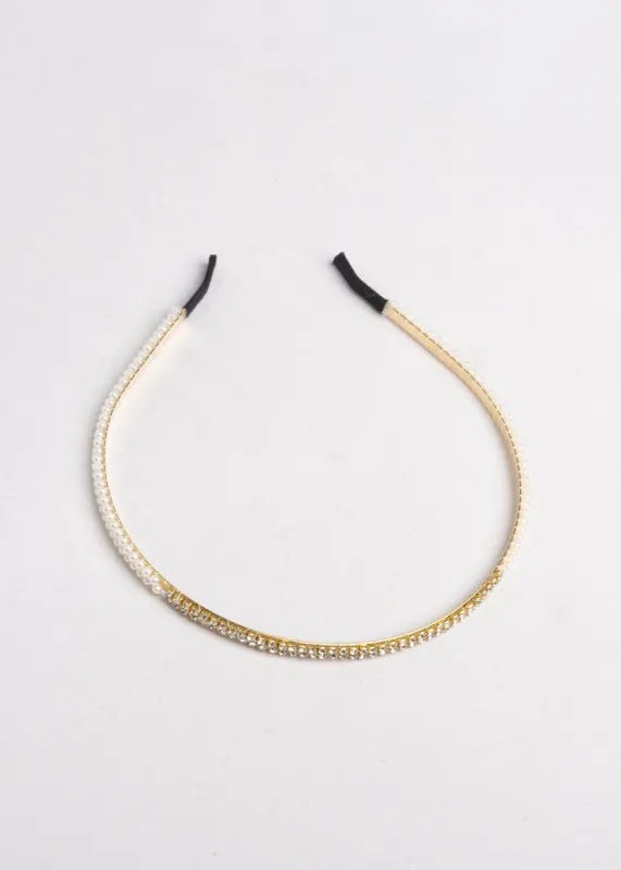 Diadema doble tira brillos perlas sold by Shasa