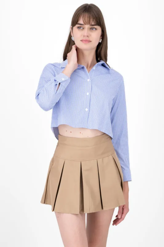 Camisa crop rayas sold by Shasa