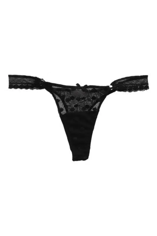 Tanga mesh aros encaje lateral sold by Shasa