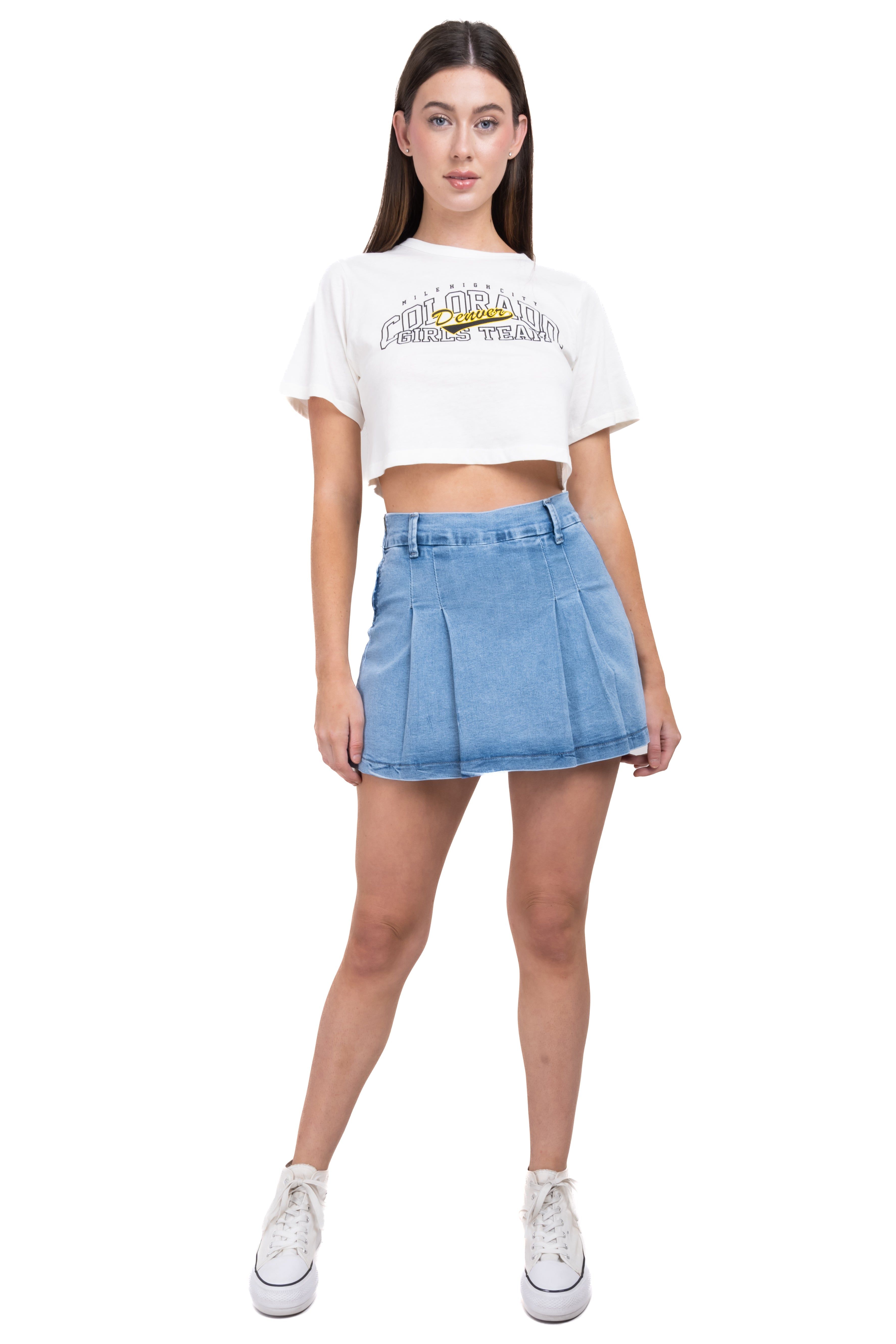 Falda mini denim pinzas sold by Shasa product image thumbnail 2