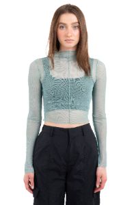 Top mesh manga larga costura sold by Shasa