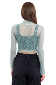 Top mesh manga larga costura sold by Shasa