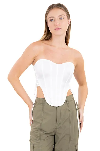 Blusa corset lace up liso sold by Shasa