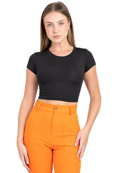 Top crop manga corta lisa sold by Shasa