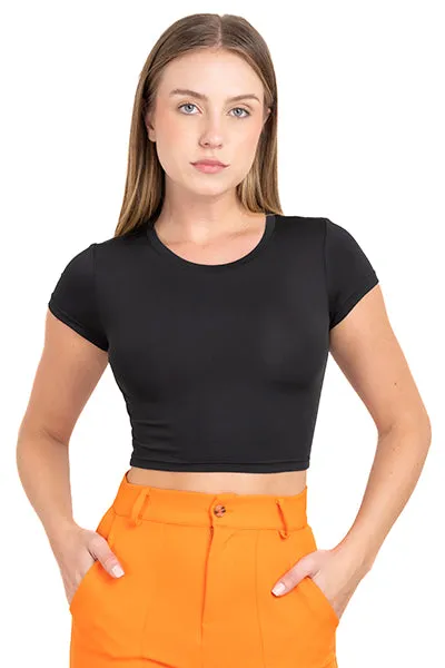 Top crop manga corta lisa sold by Shasa product image thumbnail 2