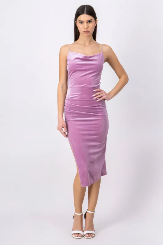 Vestido midi velvet abertura sold by Shasa
