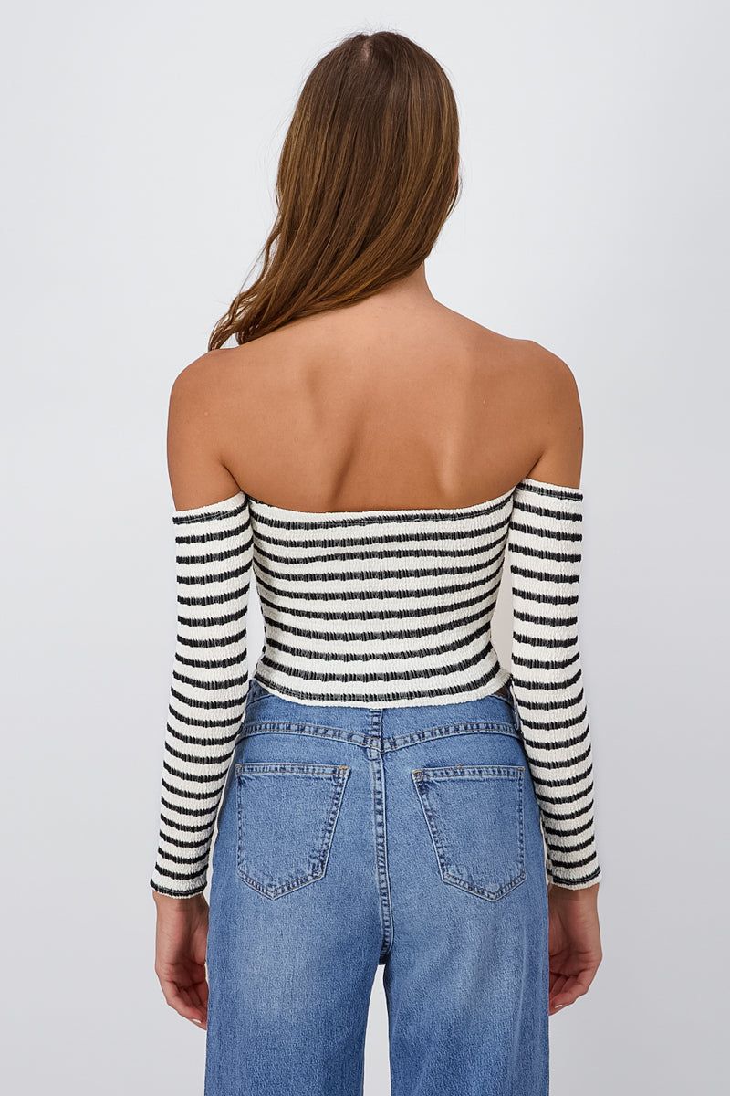 Top sin hombros rayas manga larga sold by Shasa product image thumbnail 4