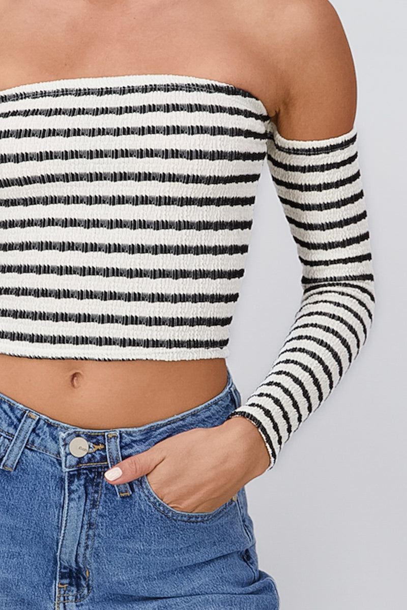 Top sin hombros rayas manga larga sold by Shasa product image thumbnail 5