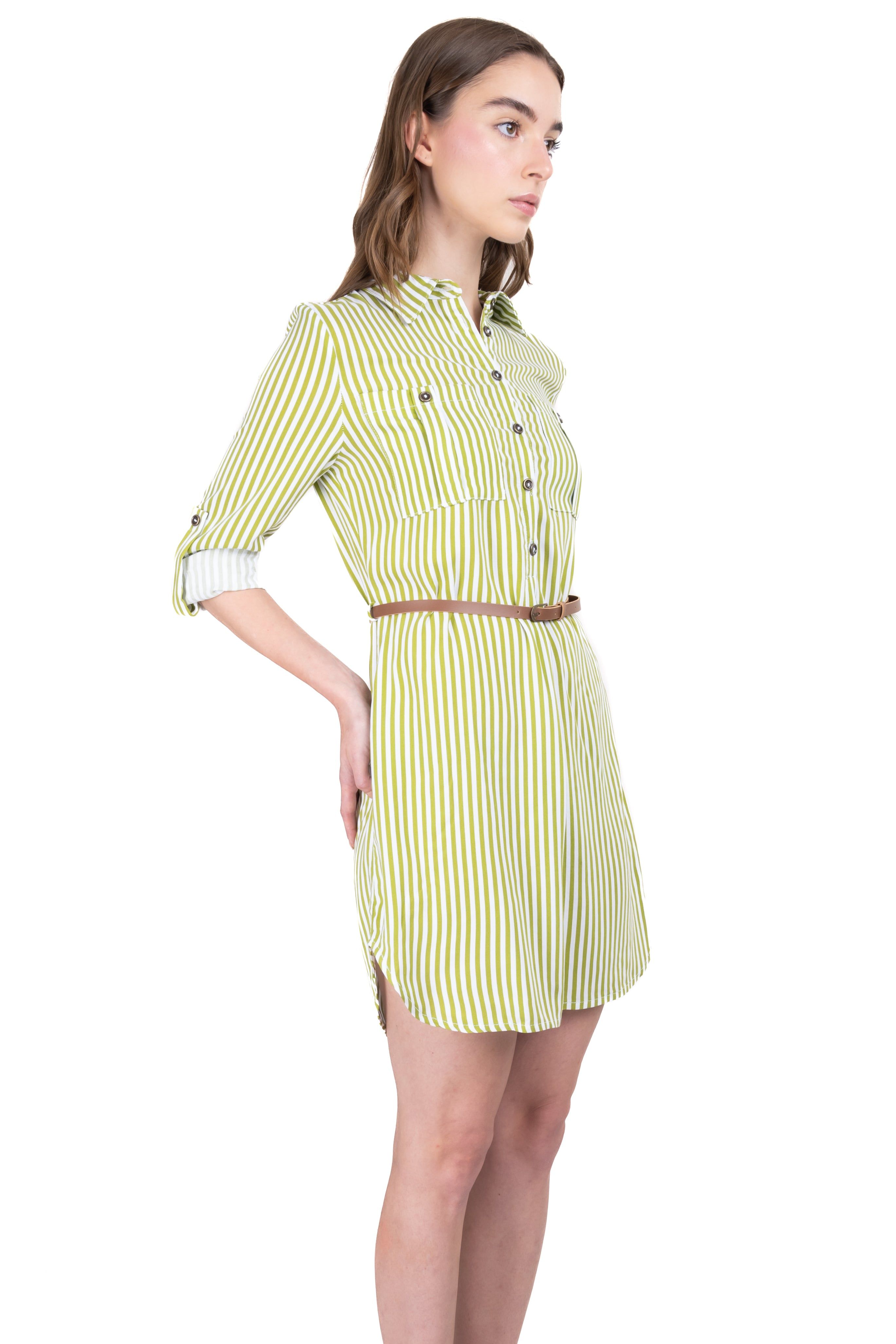 Vestido mini camisero estampado rayas sold by Shasa product image thumbnail 3