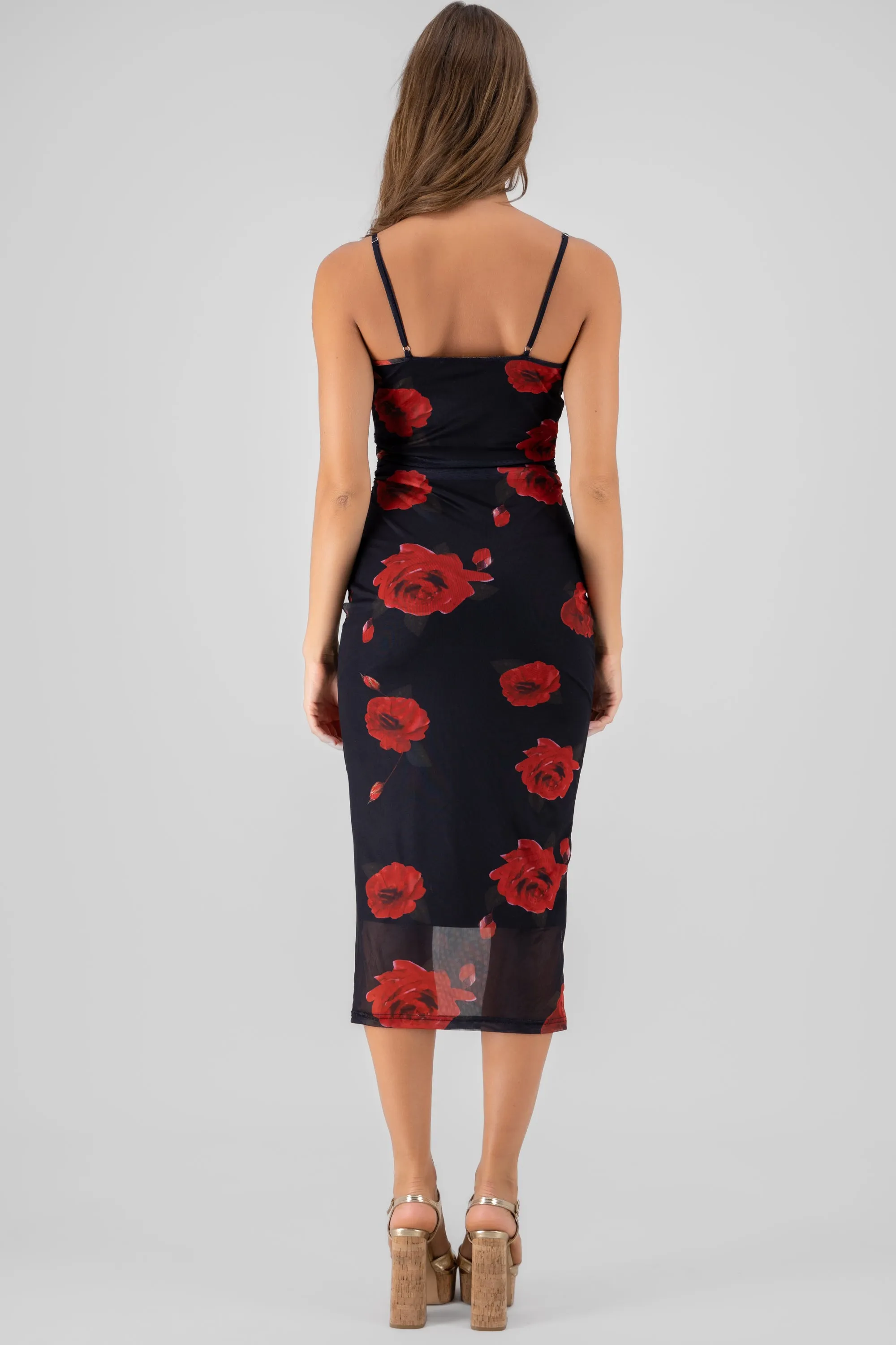 Vestido mesh maxi rosas estampadas sold by Shasa product image thumbnail 4