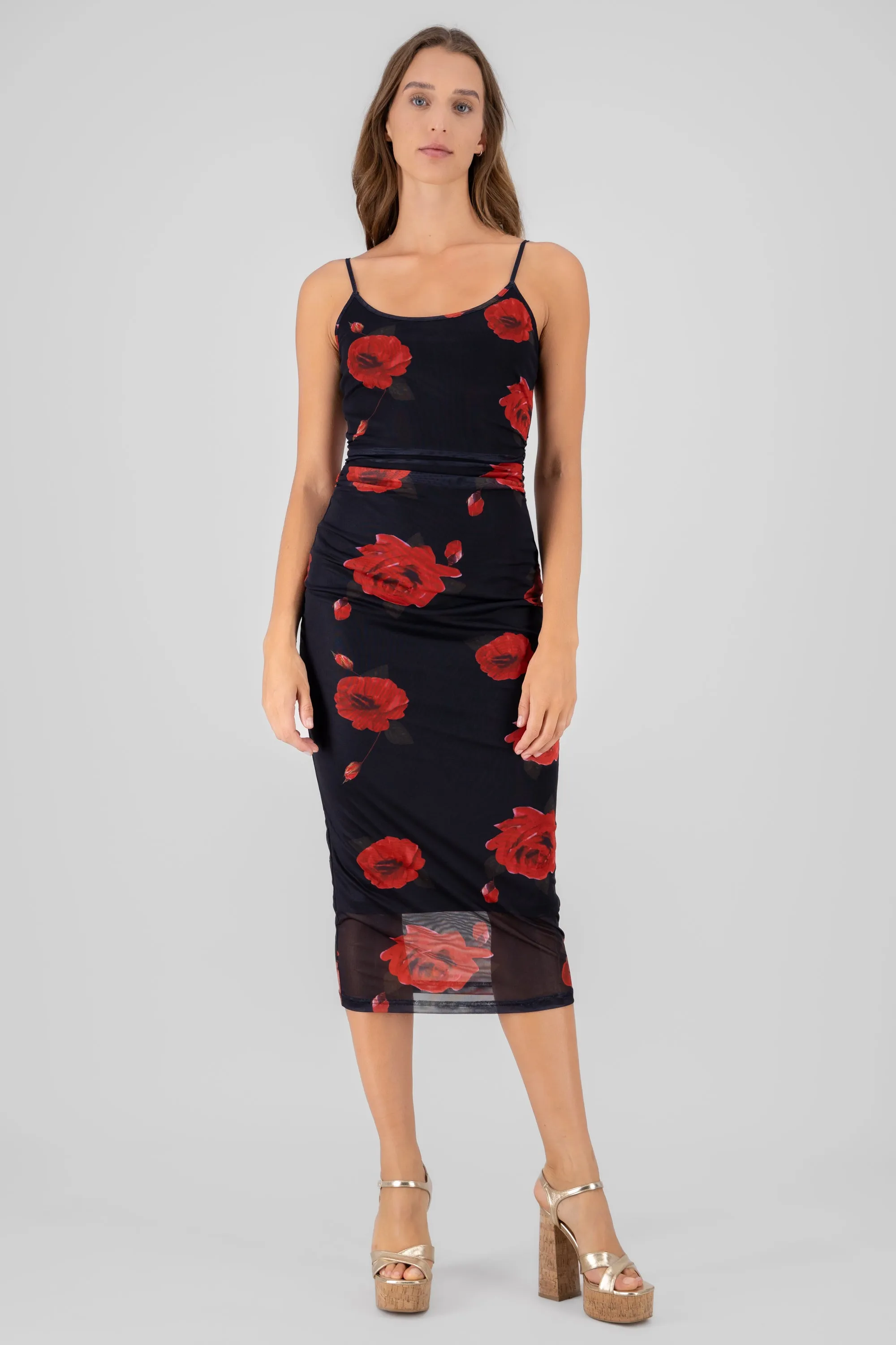 Vestido mesh maxi rosas estampadas sold by Shasa product image thumbnail 2