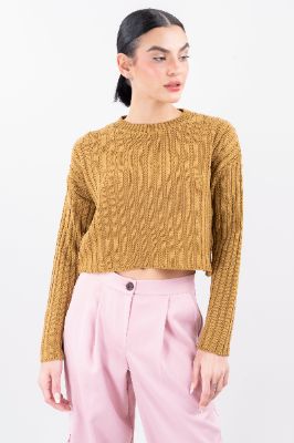 Suéter crop textura rayas sold by Shasa