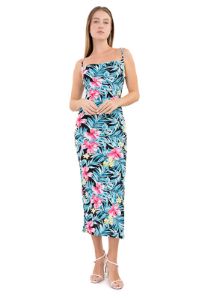 Vestido maxi tropical tirantes delgados sold by Shasa