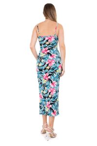 Vestido maxi tropical tirantes delgados sold by Shasa
