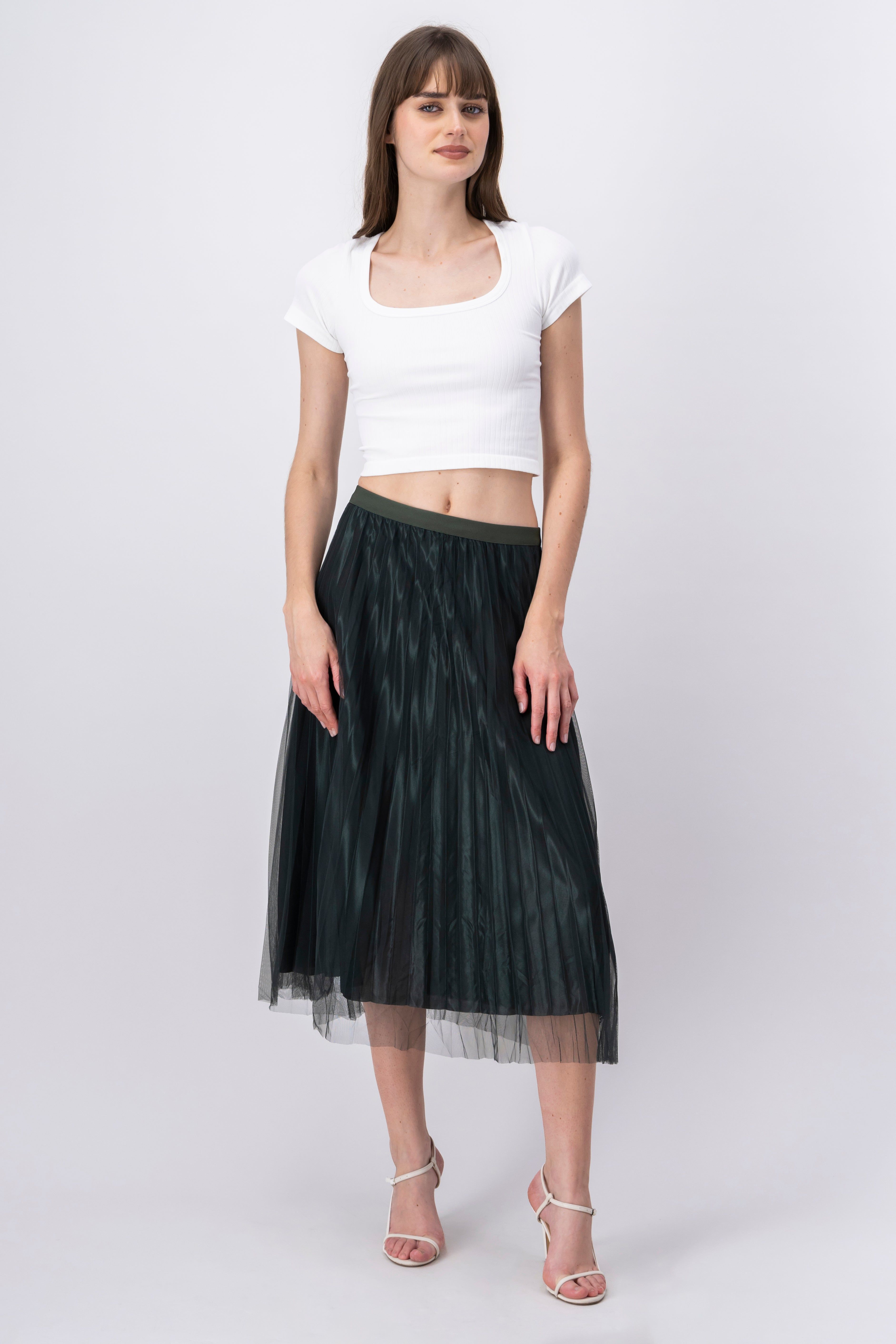 Falda Midi Plisada Mesh sold by Shasa