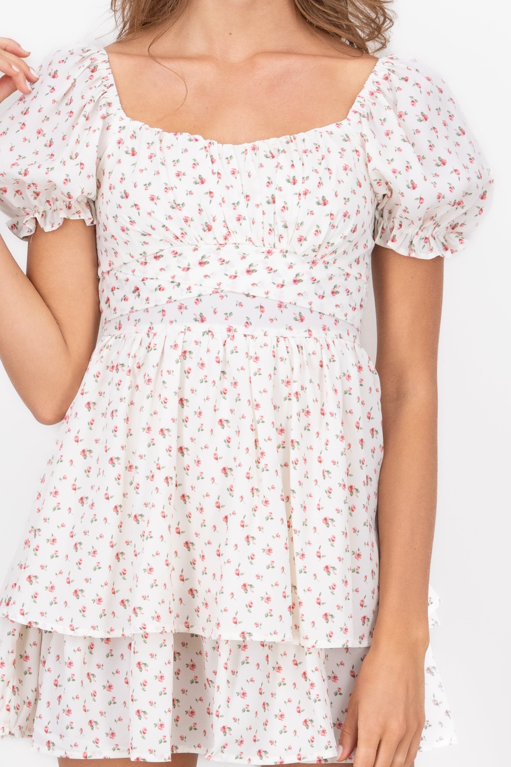 Vestido Mini Busto Fruncido Flores sold by Shasa product image thumbnail 5