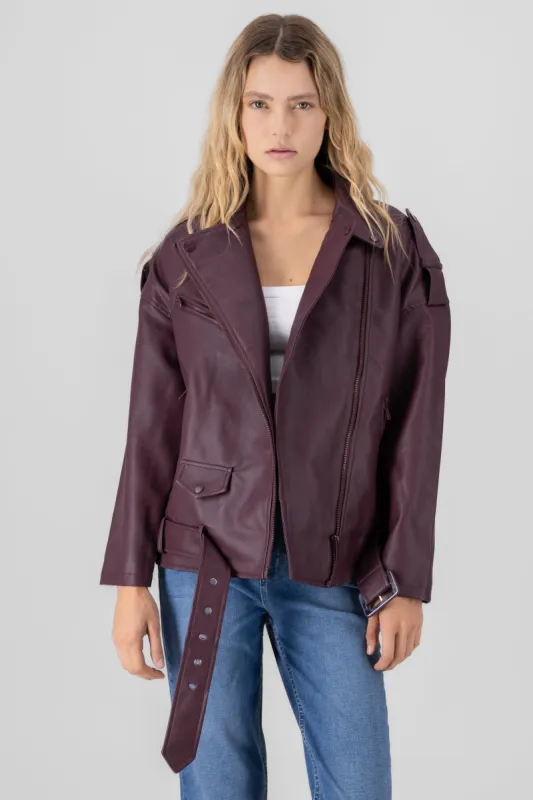 Chamarra biker oversized monocolor sold by Shasa
