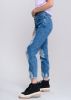 Jeans mom cintura media destrucción flecos sold by Shasa