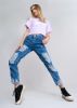 Jeans mom cintura media destrucción flecos sold by Shasa