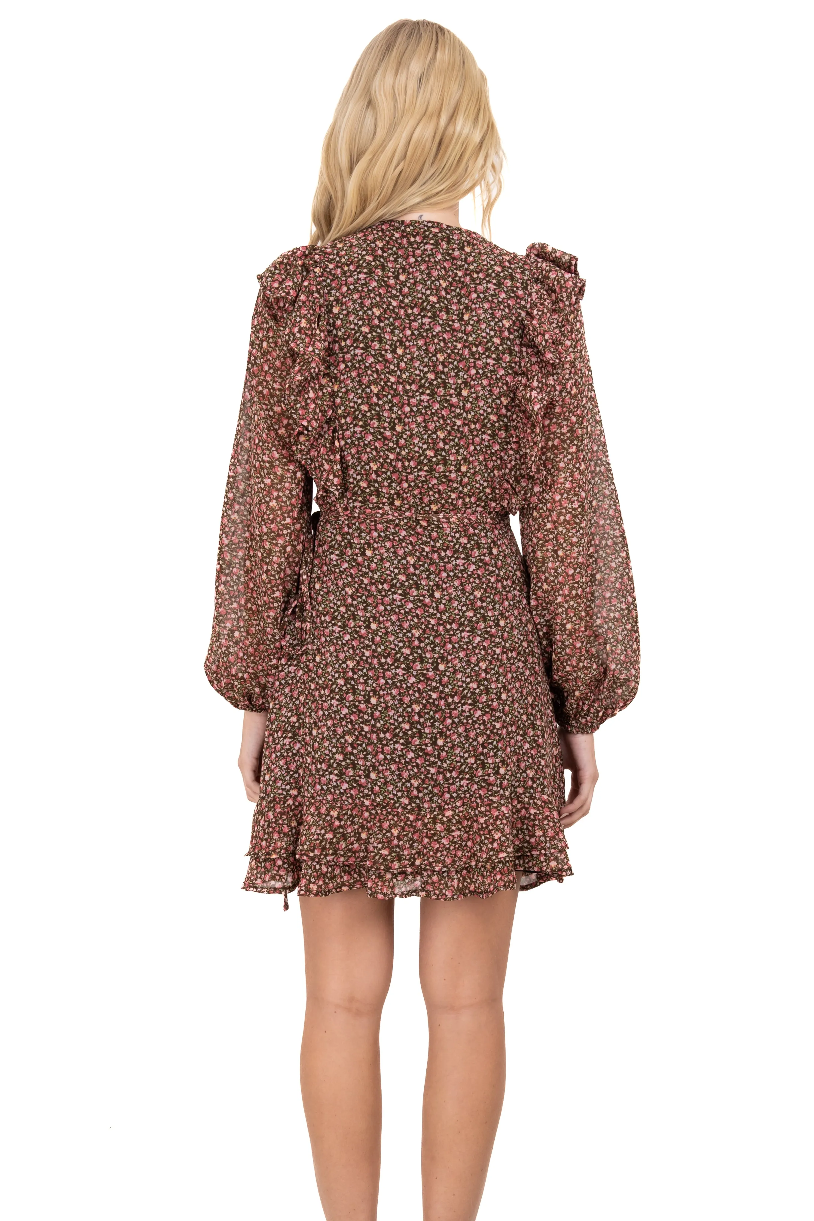 Vestido con detalle olanes y estampado de flores sold by Shasa product image thumbnail 4