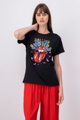 Playera Rolling Stones glitter sold by Shasa