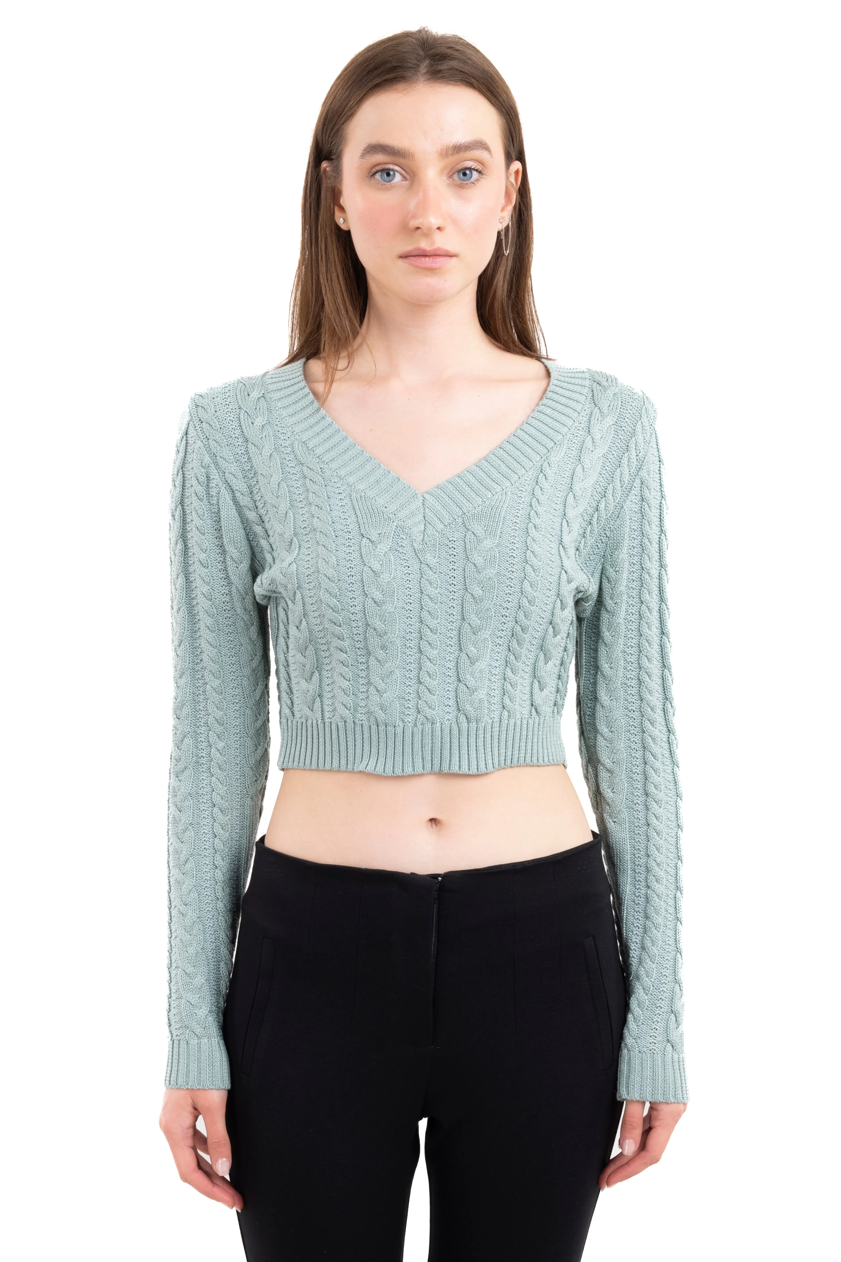 Suéter crop punto cuello v sold by Shasa product image thumbnail 2