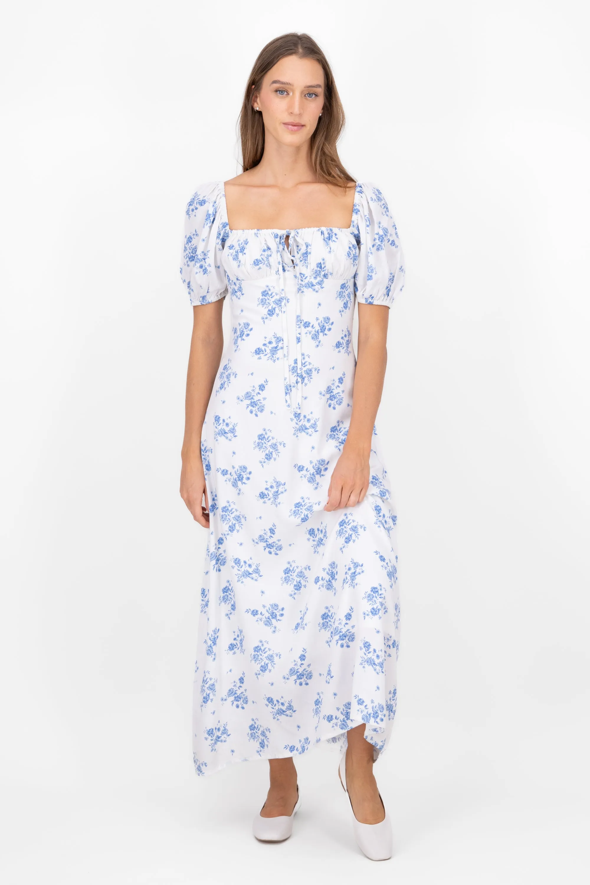 Vestido maxi con estampado de flores sold by Shasa