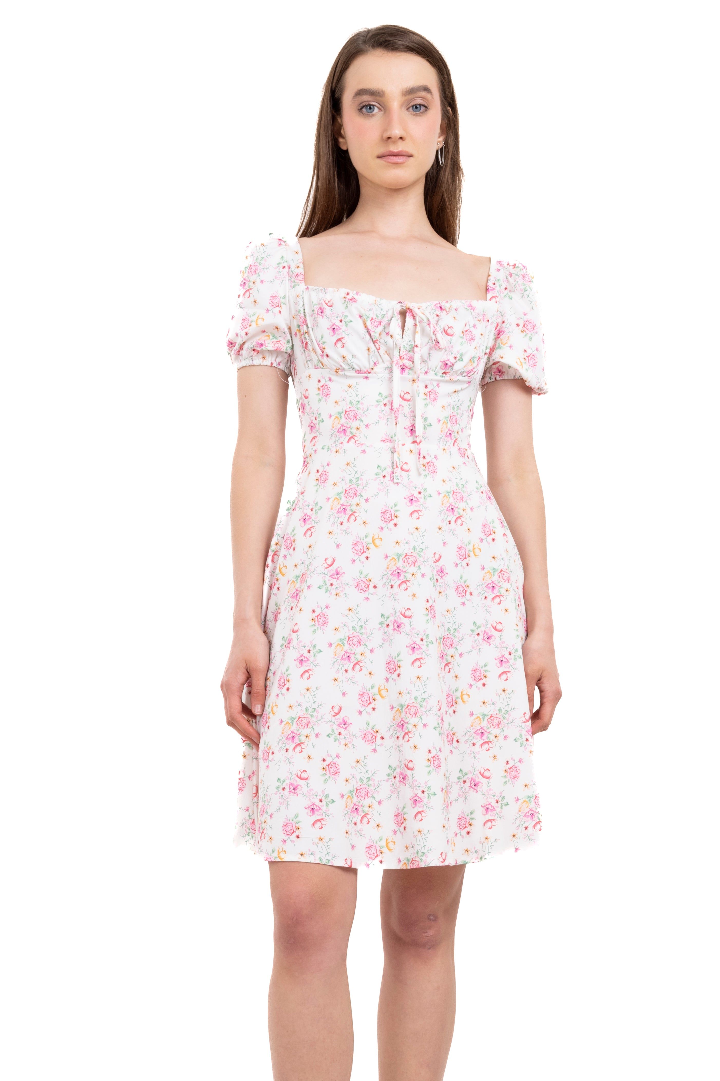 Vestido mini manga corta flores sold by Shasa product image thumbnail 2
