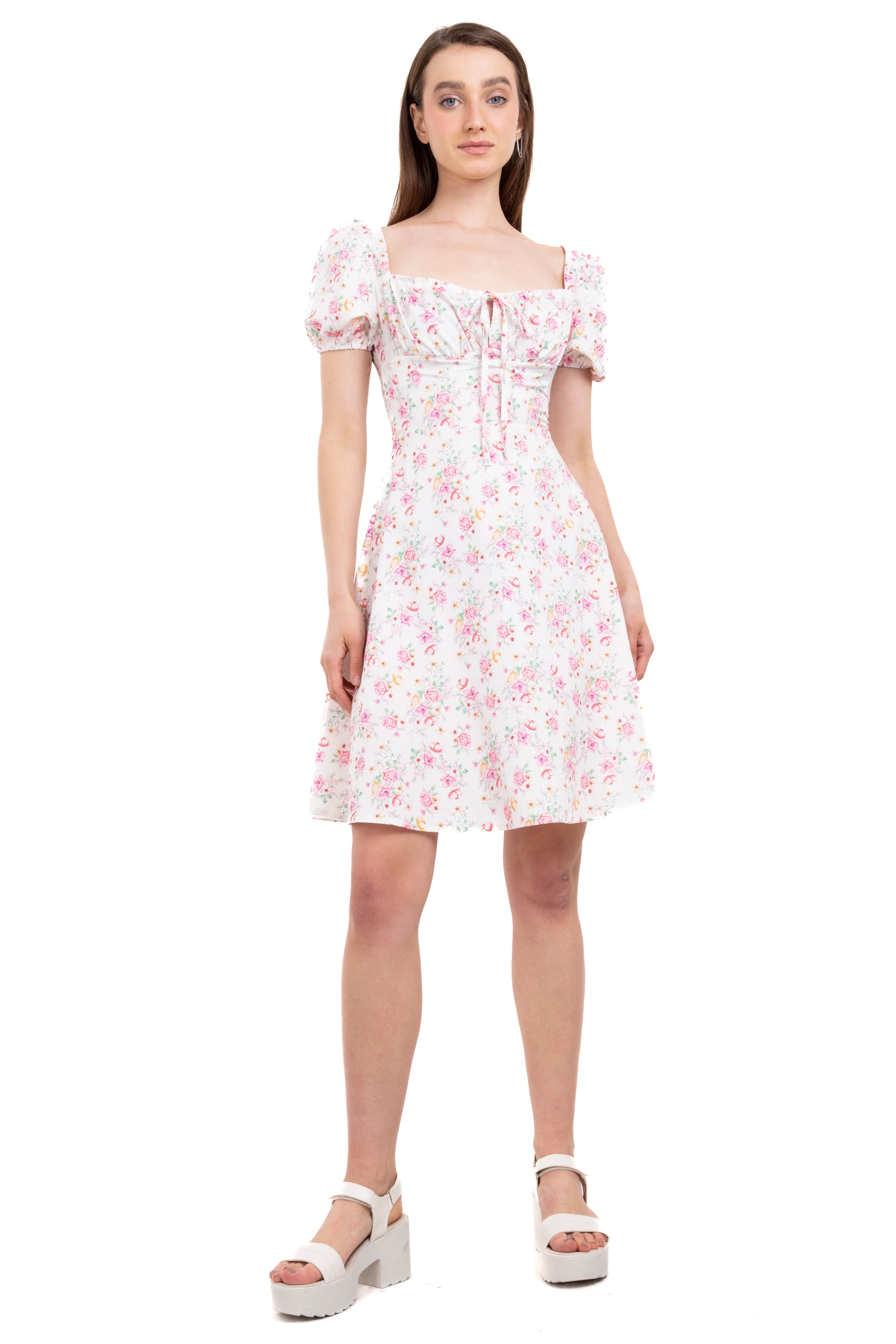 Vestido mini manga corta flores sold by Shasa product image thumbnail 5