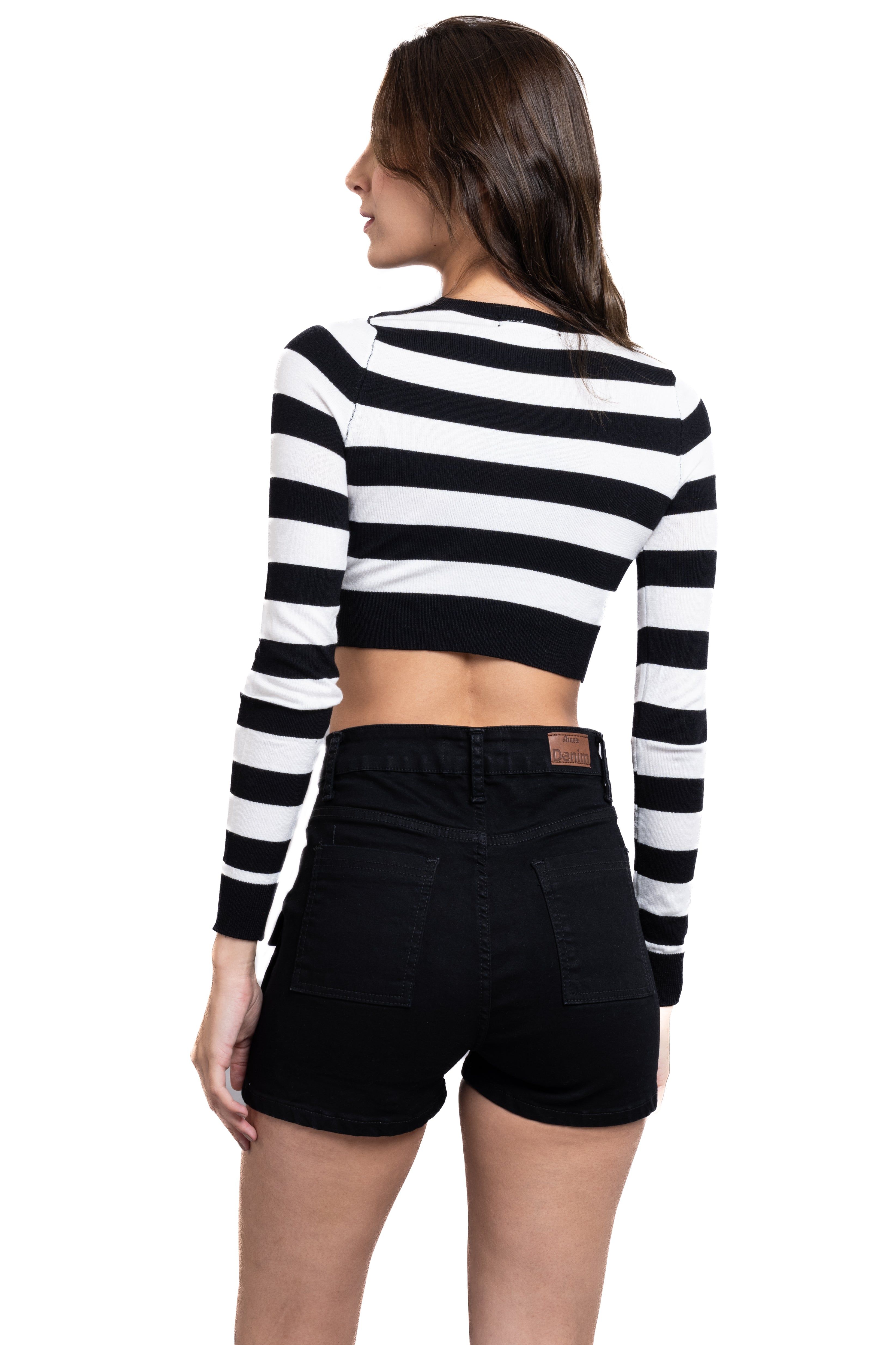 Top rib manga larga cuello redondo rayas sold by Shasa product image thumbnail 4